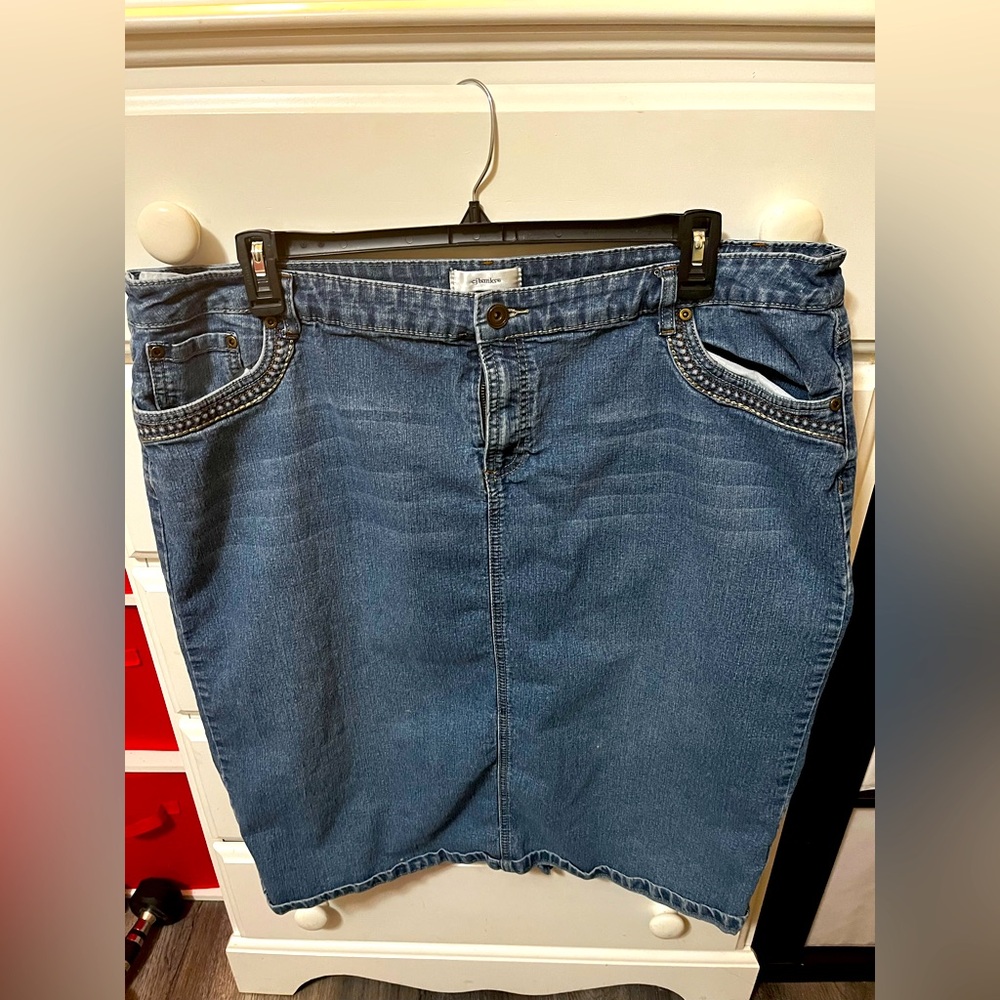 Blue Denim A-Line Skirt